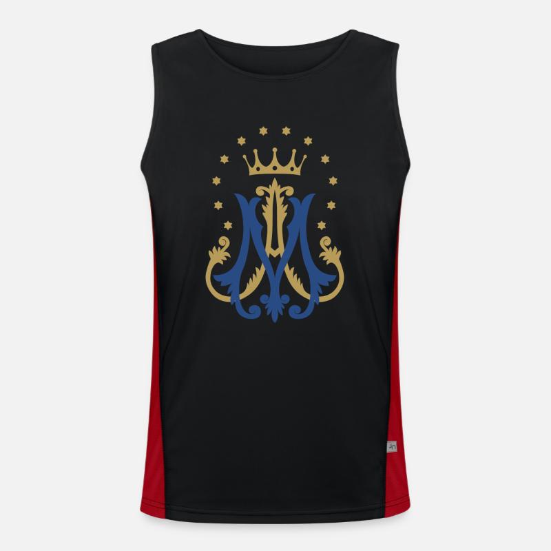 Auspice Maria - Men's Functional Contrast Tank Top  - black/red