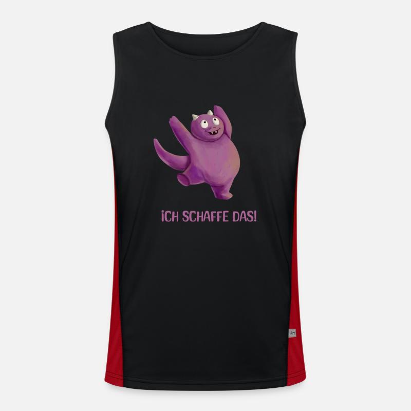Ich schaffe das! | Motivation Spruch Positiv Funktionelles Kontrast-Tank Top für Männer 