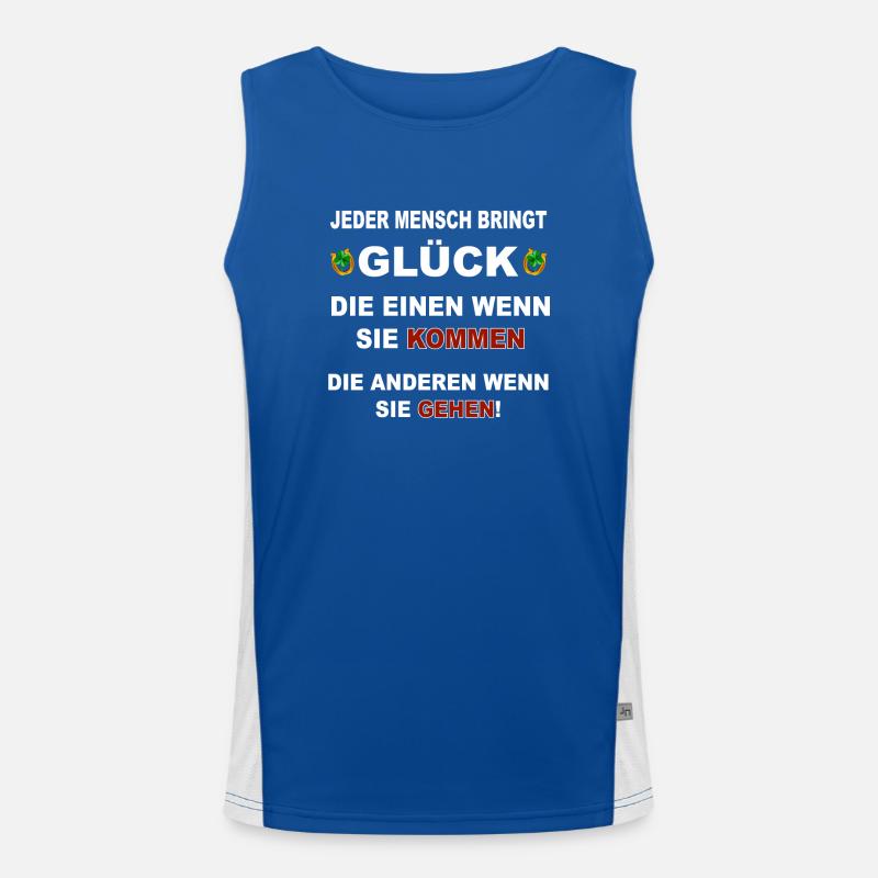 Jeder Mensch bringt Glück Funktionelles Kontrast-Tank Top für Männer 
