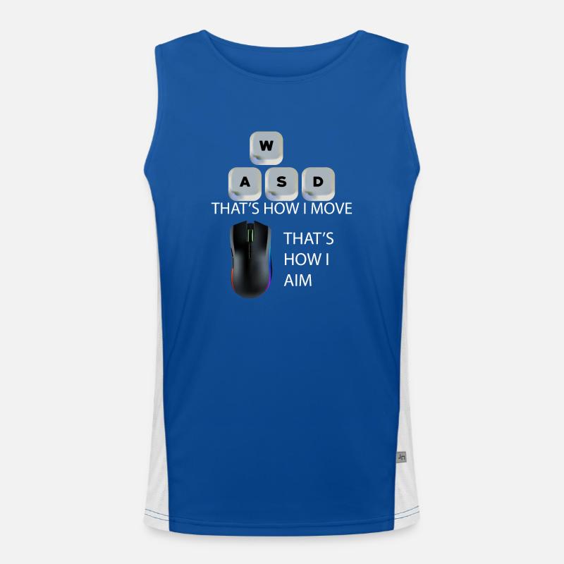 WASD Aim Gaming Gaming Video Game, PC, Computer Men's Functional Contrast Tank Top 
