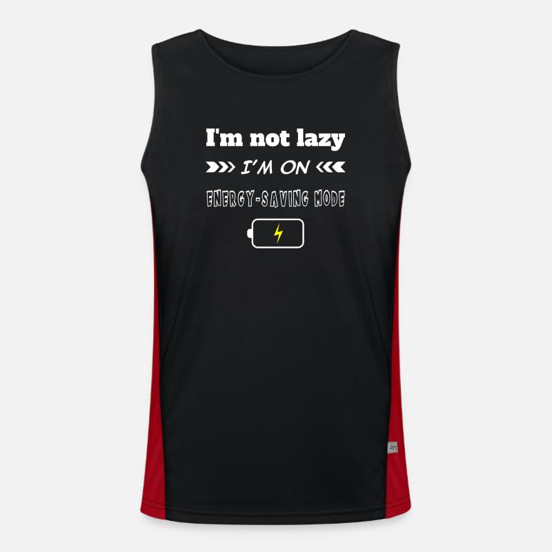 I’m not lazy I’m on energy saving mode Funktionelles Kontrast-Tank Top für Männer 