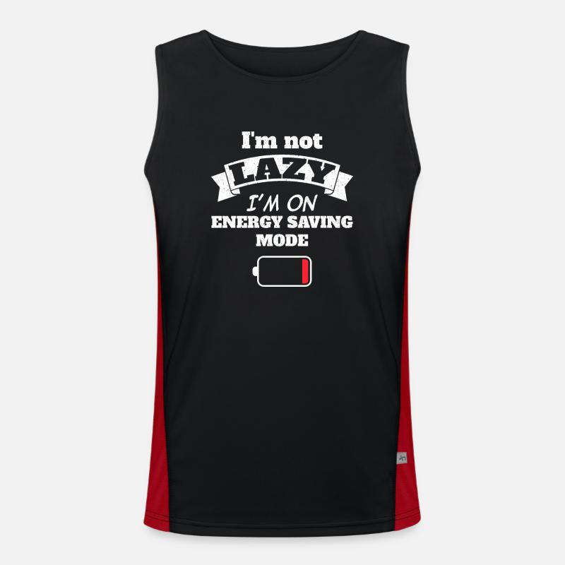 I’m not lazy I’m on energy saving mode Funktionelles Kontrast-Tank Top für Männer 