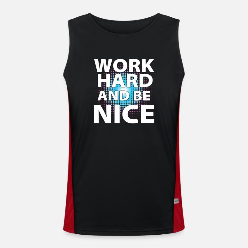 Work hard and be nice Men's Functional Contrast Tank Top 