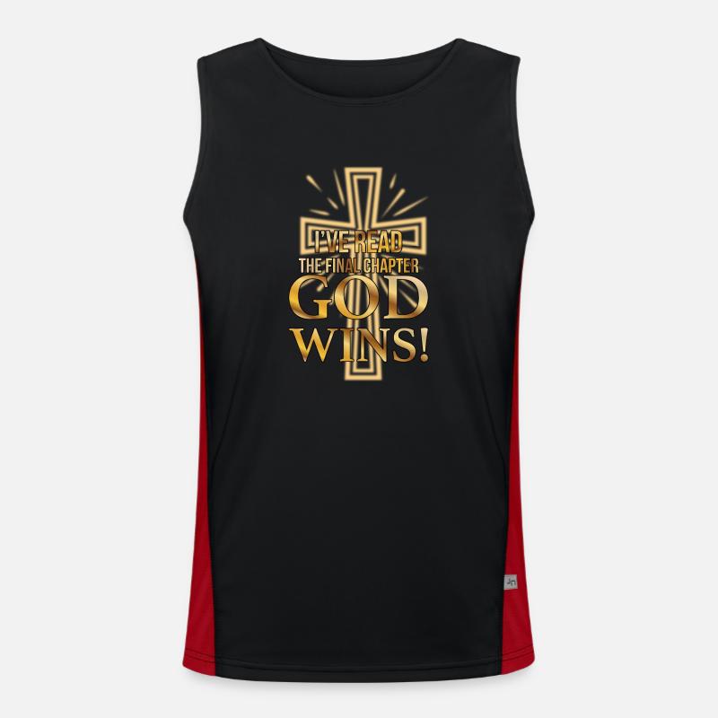 I Read The Final Chapter, God Wins Funktionelles Kontrast-Tank Top für Männer 