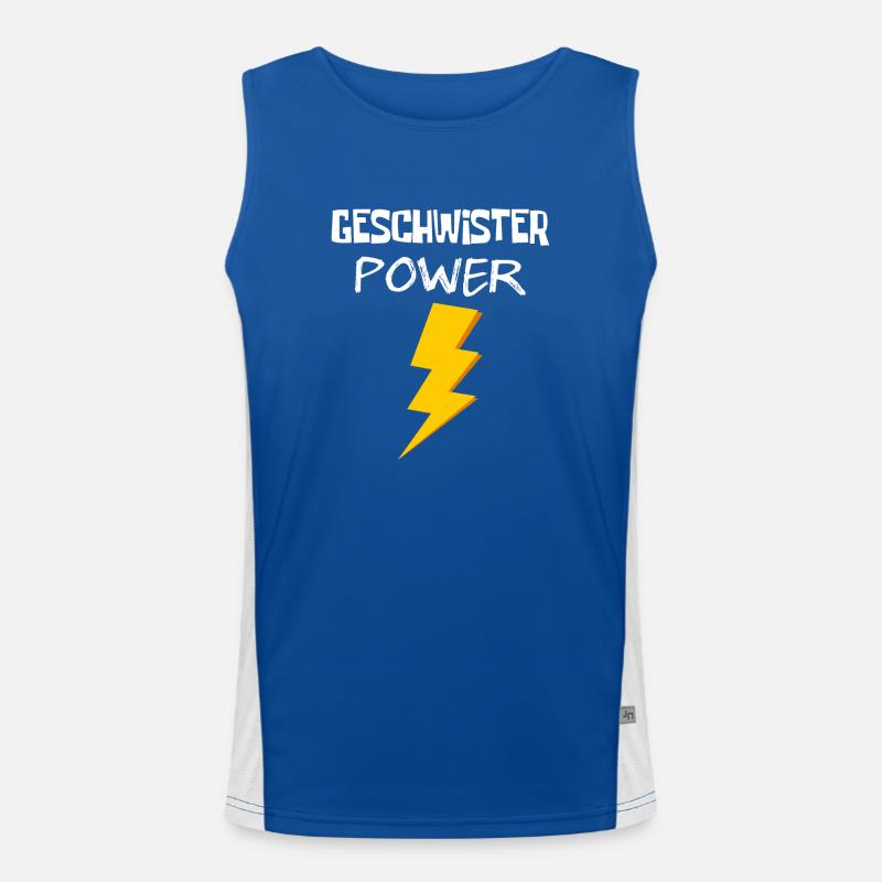 Geschwister Power Funktionelles Kontrast-Tank Top für Männer 