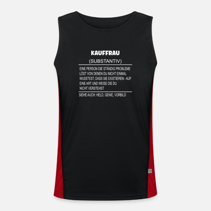 Wörterbuch Erklärung Kauffrau Held, Genie, Vorbild Funktionelles Kontrast-Tank Top für Männer 