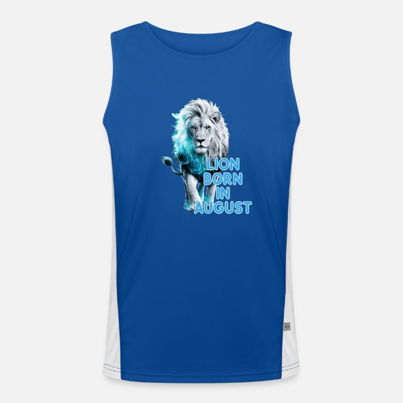 Sternzeichen Löwe - geboren im August Funktionelles Kontrast-Tank Top für Männer 