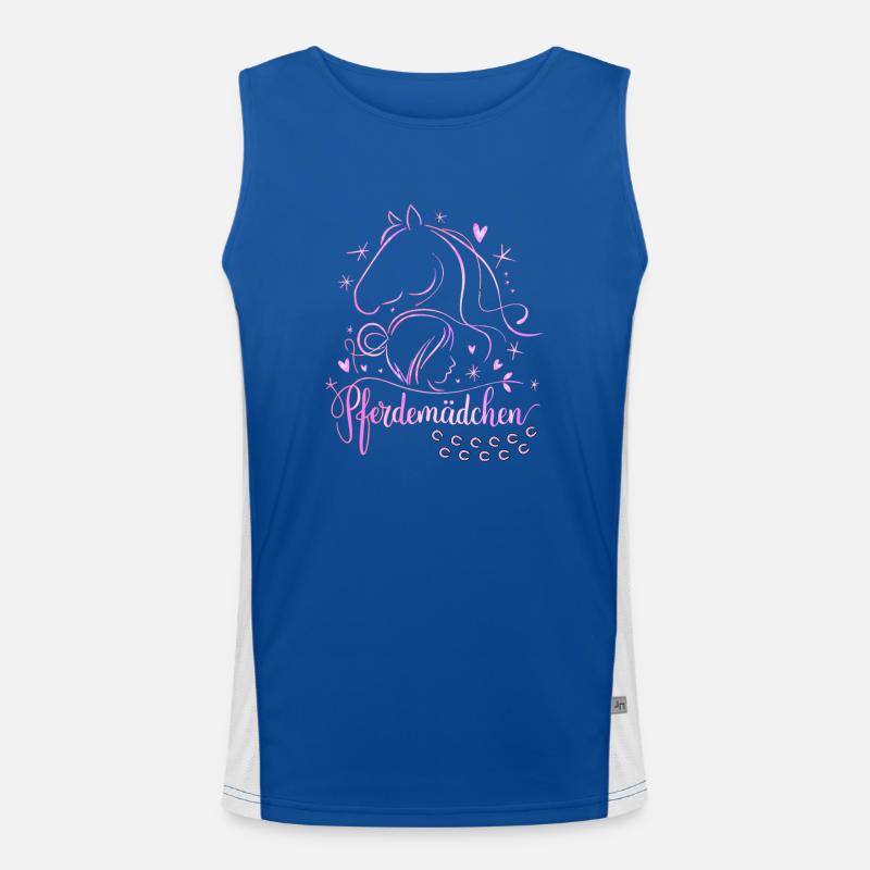 Pferdemädchen - Mädchen liebt Pferde Funktionelles Kontrast-Tank Top für Männer 