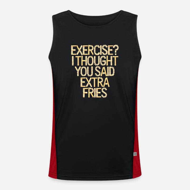 Excercise i thought you said extra fries Funktionelles Kontrast-Tank Top für Männer 