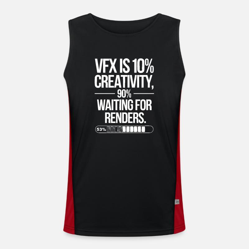 VFX is 10% creativity and 90% waiting for render Men's Functional Contrast Tank Top 