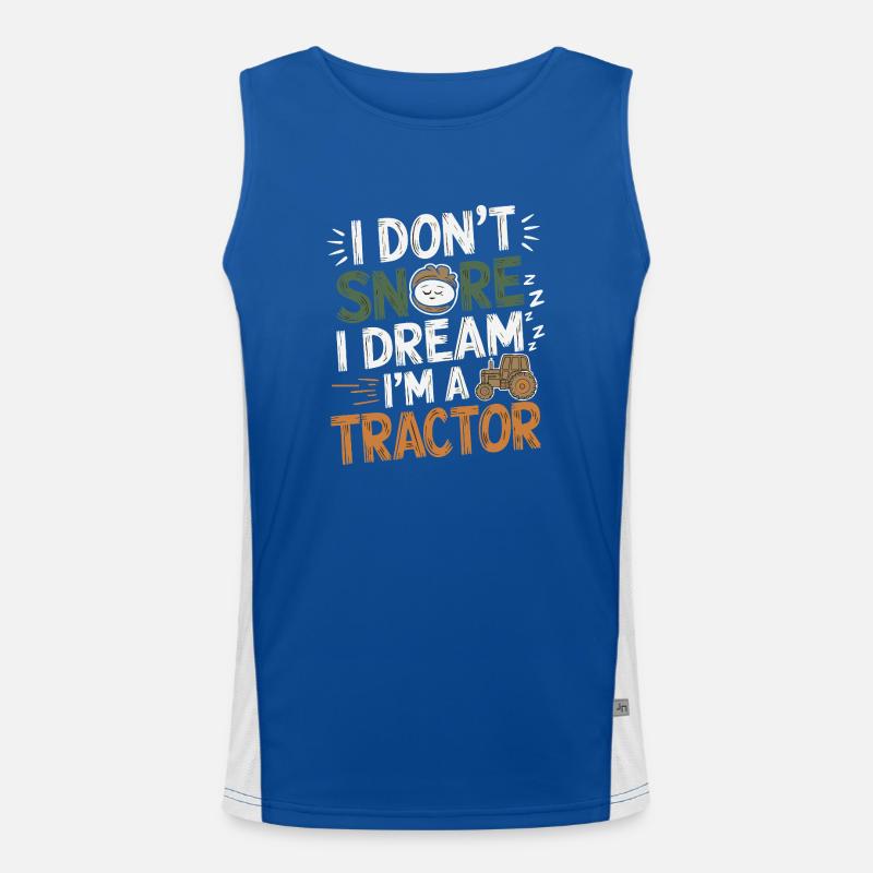 Nicht Schnarchen, Träume ich bin Traktor Funktionelles Kontrast-Tank Top für Männer 
