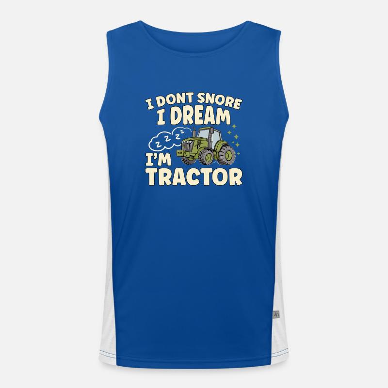 Nicht Schnarchen, Träume ich bin Traktor Funktionelles Kontrast-Tank Top für Männer 