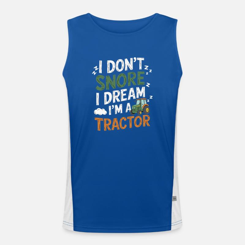 Nicht Schnarchen, Träume ich bin Traktor Funktionelles Kontrast-Tank Top für Männer 