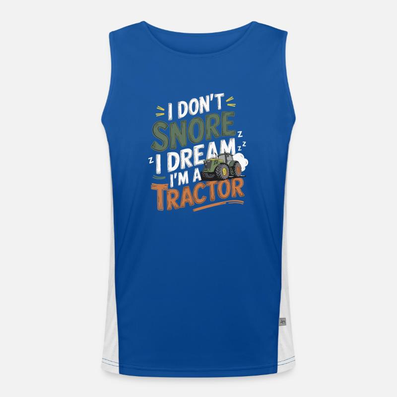 Nicht Schnarchen, Träume ich bin Traktor Funktionelles Kontrast-Tank Top für Männer 