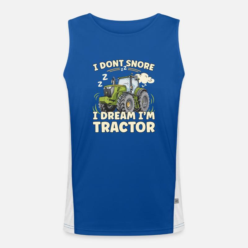 Nicht Schnarchen, Träume ich bin Traktor Funktionelles Kontrast-Tank Top für Männer 