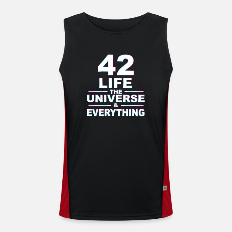 Life Universe Everything 42 réponses Débardeur respirant contrasté Homme 