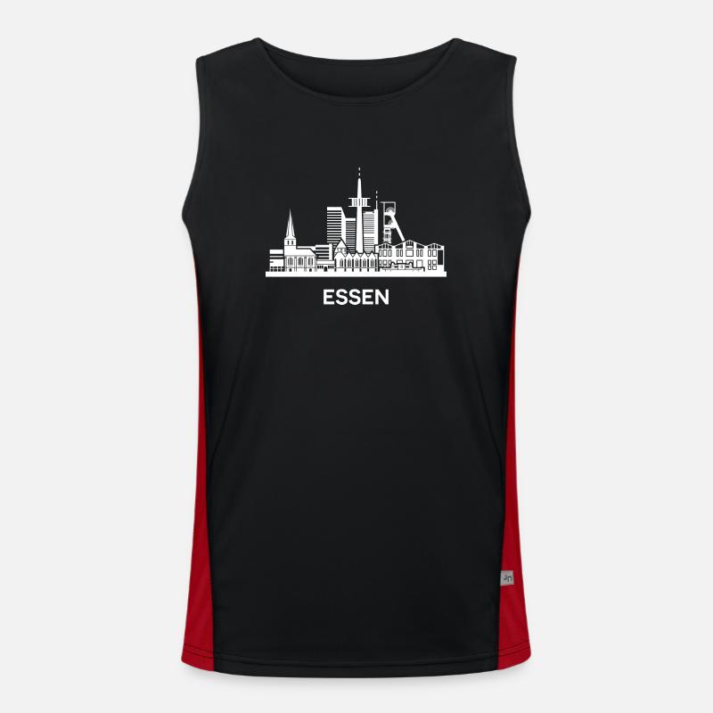 Essen, weiß Funktionelles Kontrast-Tank Top für Männer 