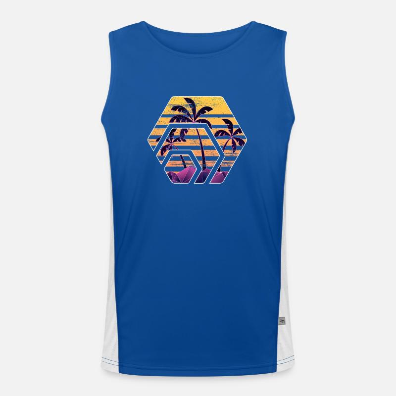 Hex token sunset, hex palm beach sunset Men's Functional Contrast Tank Top 