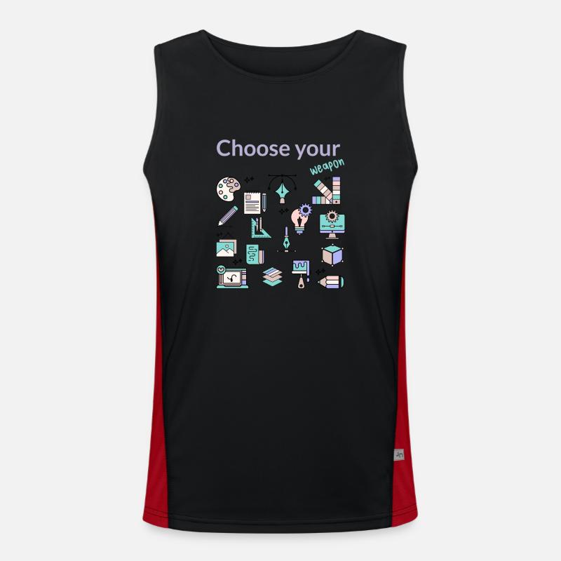 Designer, Wähle deine Waffe Funktionelles Kontrast-Tank Top für Männer 
