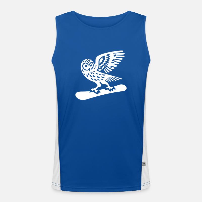 Eule Snowboard Snowboarder Minimalistisches Design Funktionelles Kontrast-Tank Top für Männer 