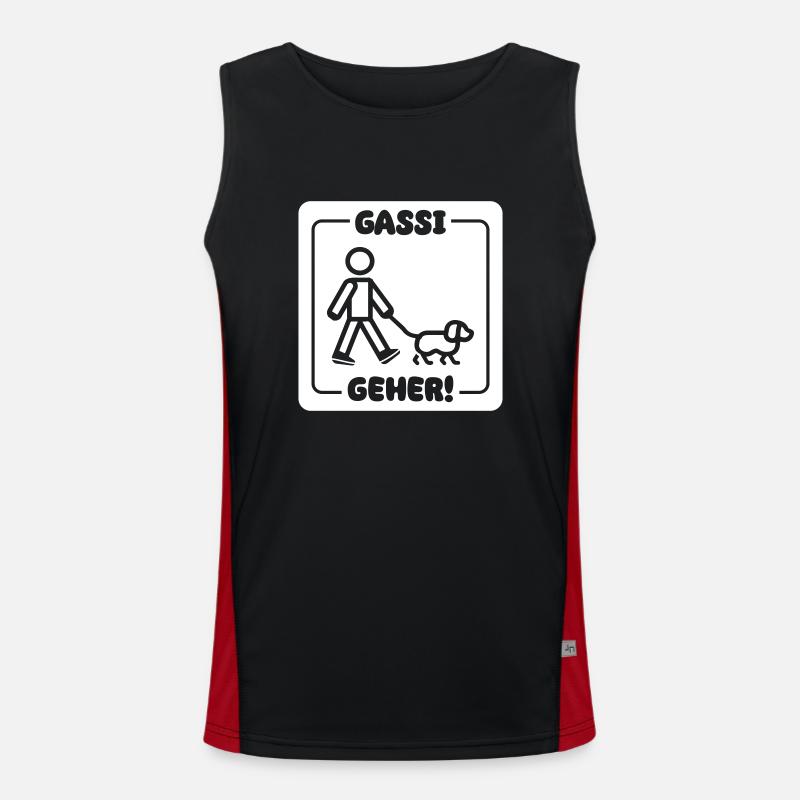Gassi Gehen Hund Funktionelles Kontrast-Tank Top für Männer 