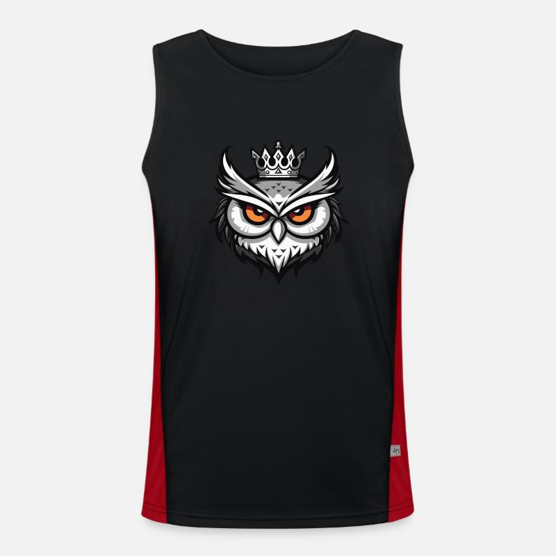 Owl Crown - Men's Functional Contrast Tank Top  - black/red