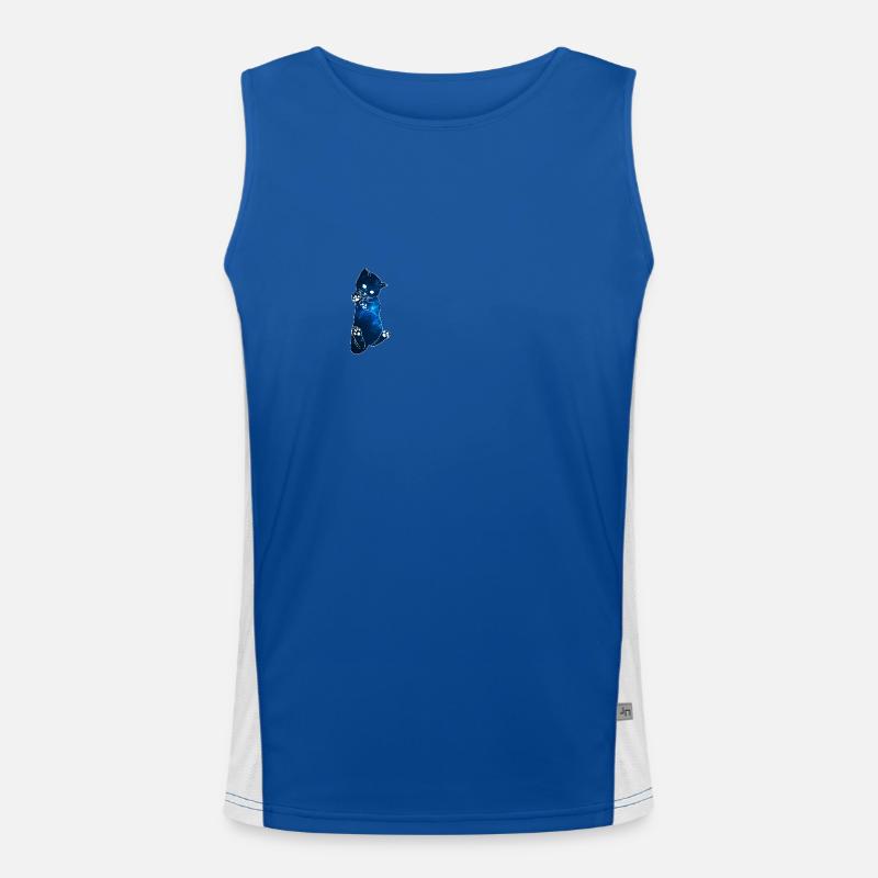 Galaxy Cat [Blue] Men's Functional Contrast Tank Top 