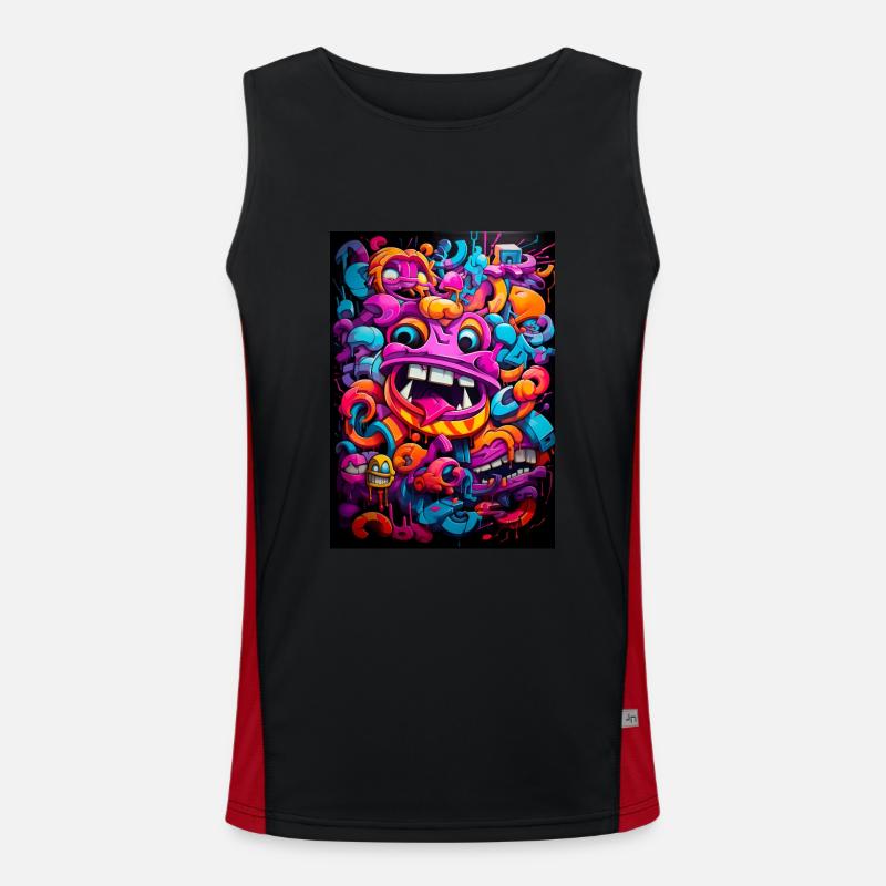 Graffiti Monster Funktionelles Kontrast-Tank Top für Männer 