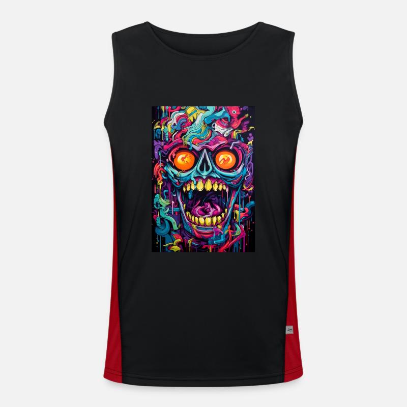 Graffiti Schädel Funktionelles Kontrast-Tank Top für Männer 