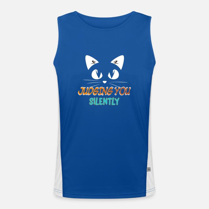 Cat - I condemn you silently Men's Functional Contrast Tank Top 