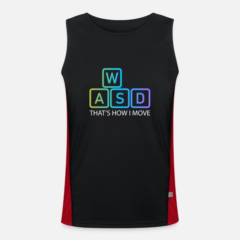 WASD Gaming Gaming Video Game, PC, Computer Men's Functional Contrast Tank Top 