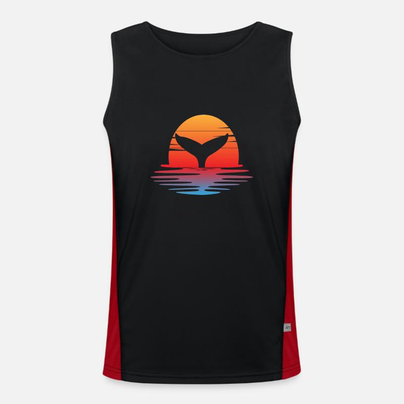 Save the Whales Ocean Orca Blue Whale Humpback Whale Men's Functional Contrast Tank Top 