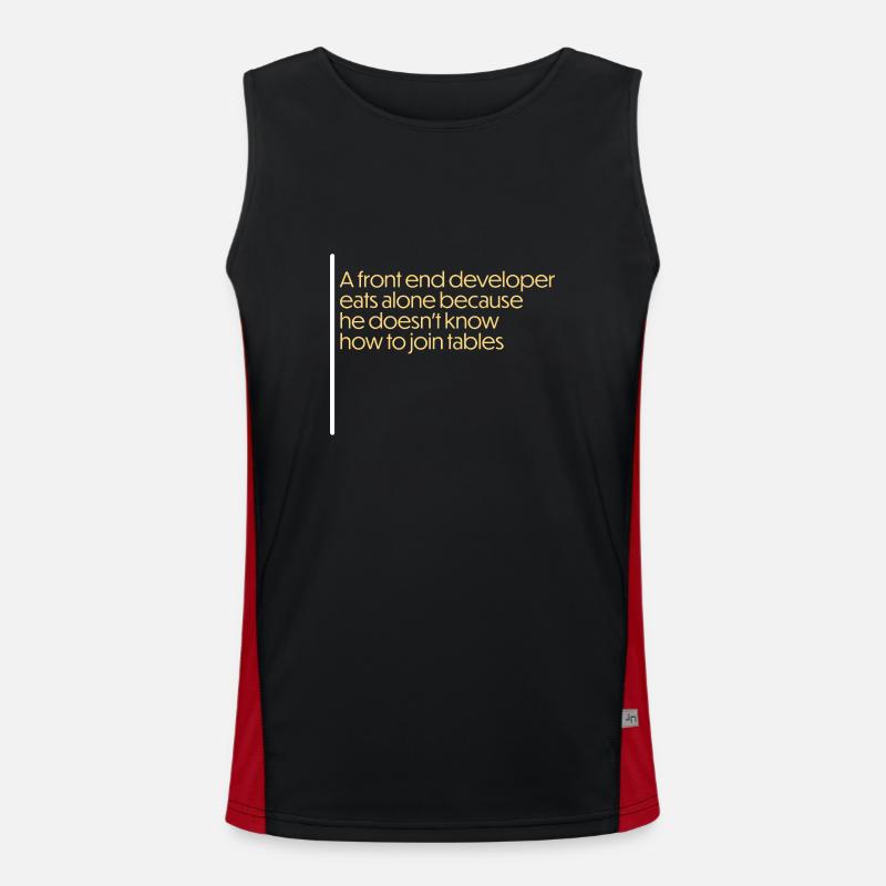 front end developer funny quote Men's Functional Contrast Tank Top 