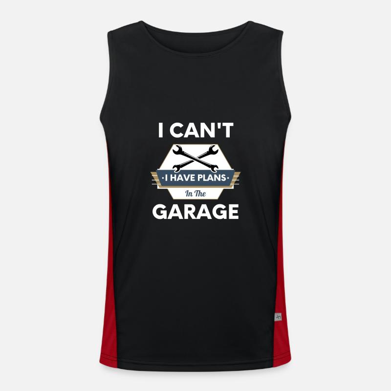 I Can't I Have Plans In The Garage Tools Mechanic Men's Functional Contrast Tank Top 
