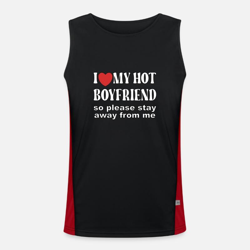 J’aime mon petit ami chaud Débardeur respirant contrasté Homme 