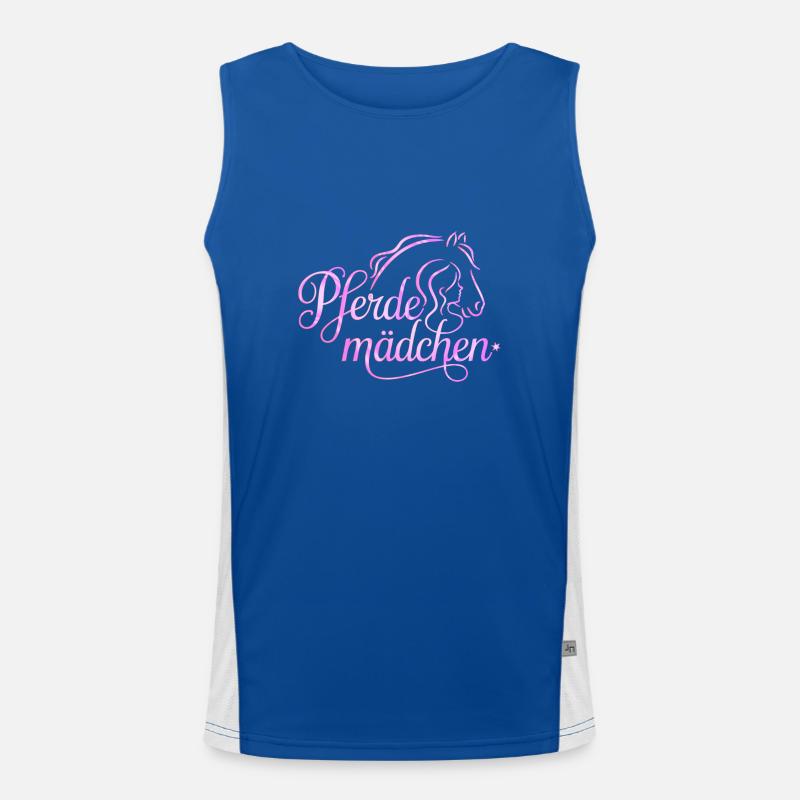 Pferdemädchen - Mädchen liebt Pferde Funktionelles Kontrast-Tank Top für Männer 