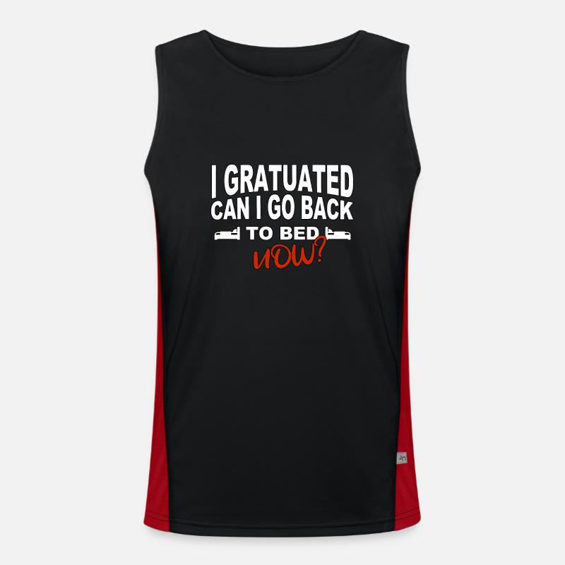 I graduated can I go back to bed now? Funktionelles Kontrast-Tank Top für Männer 