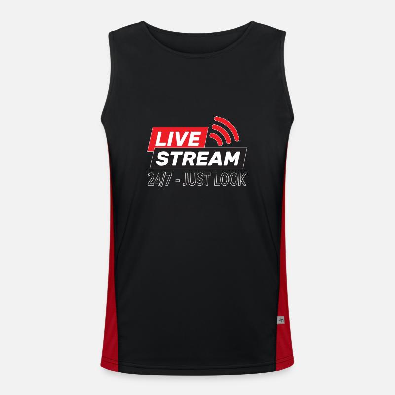 Live Stream 24/7 Content Creator Funktionelles Kontrast-Tank Top für Männer 