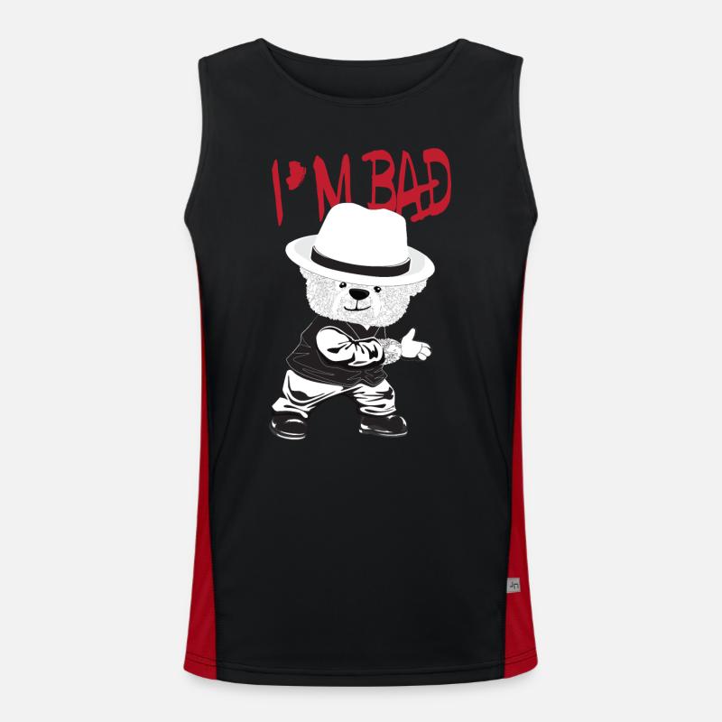 I'm BAD Dancer - Dancing Teddy Bear Men's Functional Contrast Tank Top 