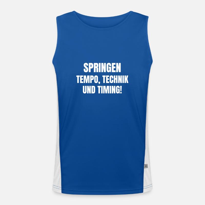 Springen ist Tempo, Technik und Timing. Funktionelles Kontrast-Tank Top für Männer 