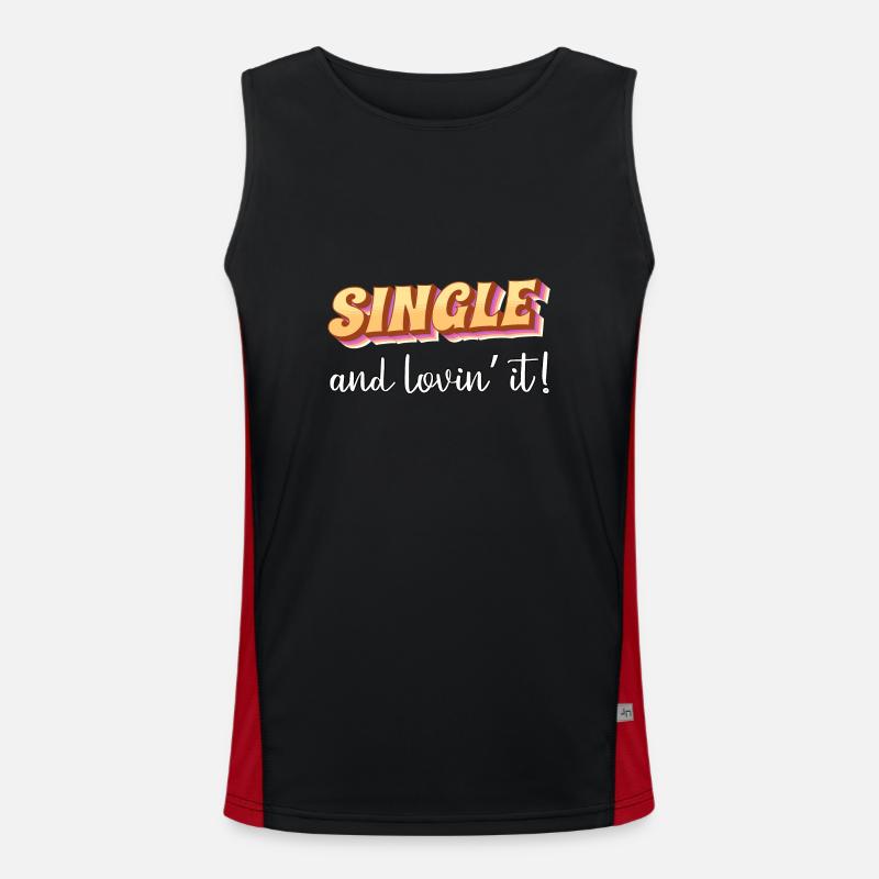 Single and loving it - Men's Functional Contrast Tank Top  - black/red