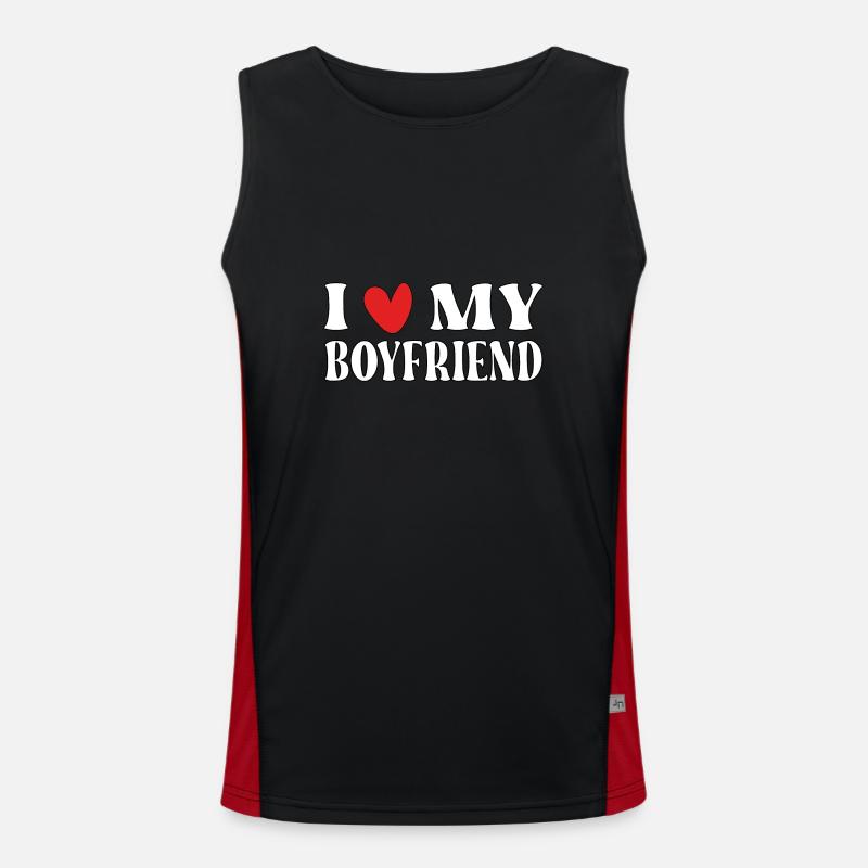 Ich liebe meinen Freund Funktionelles Kontrast-Tank Top für Männer 