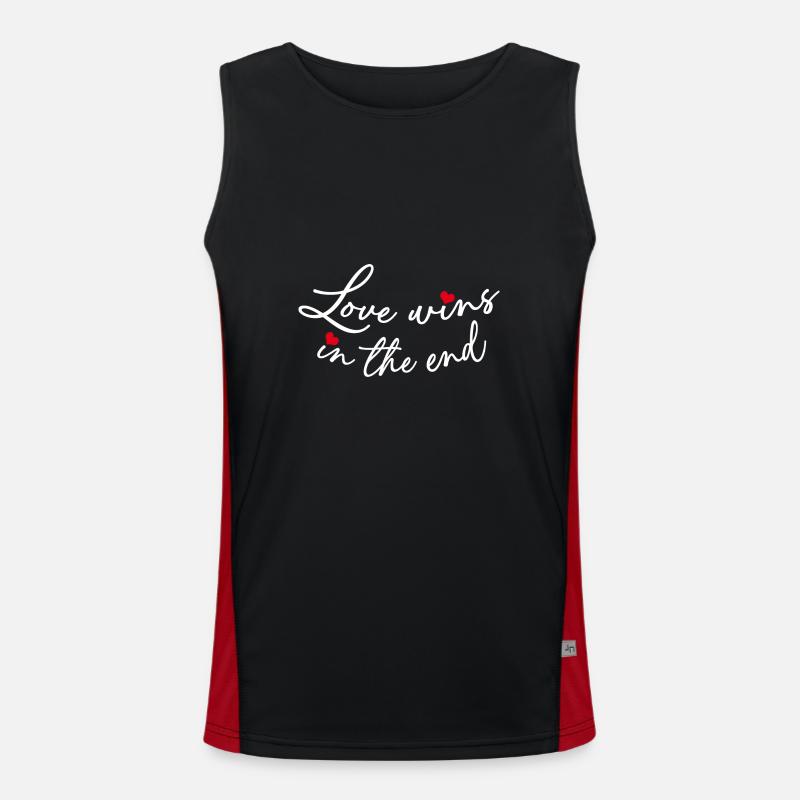 Die Liebe gewinnt am Ende Funktionelles Kontrast-Tank Top für Männer 