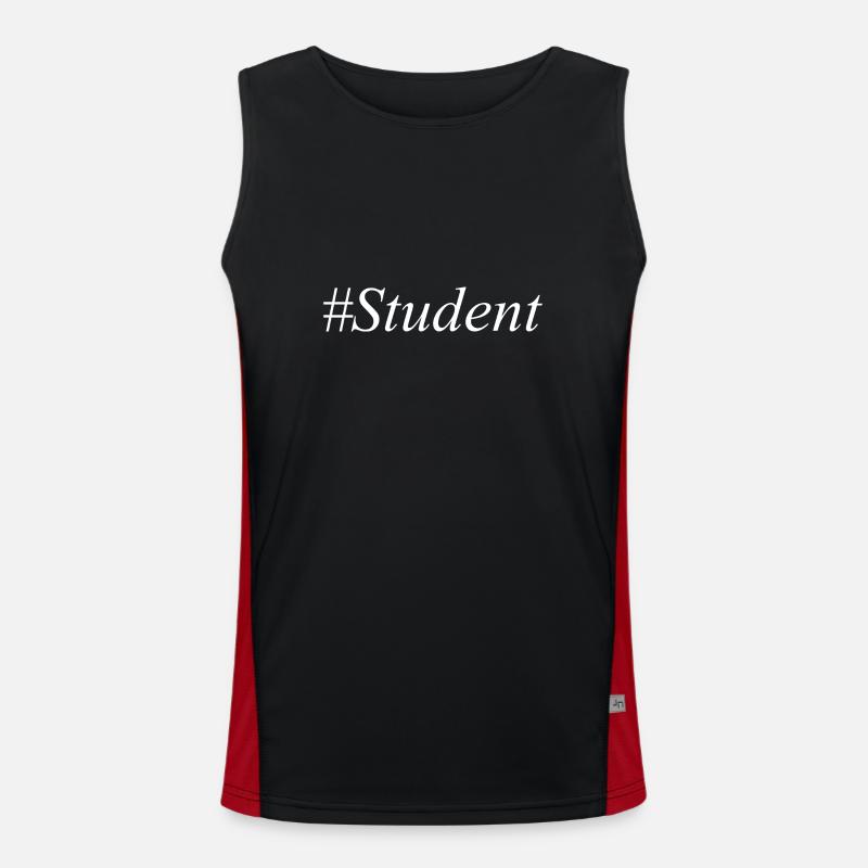 #Student Logo White - Men's Functional Contrast Tank Top  - black/red