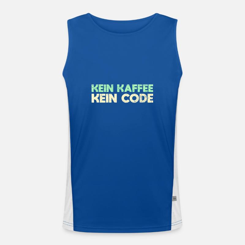 Kein Kaffee, Kein Code Funktionelles Kontrast-Tank Top für Männer 