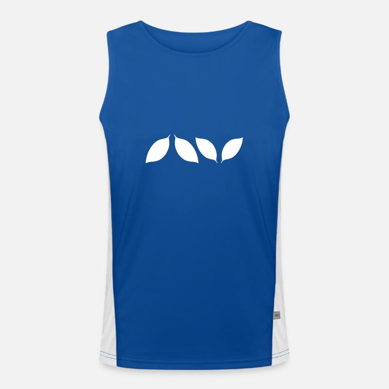 Four Leaves Leaf Icon Shapes Men's Functional Contrast Tank Top 
