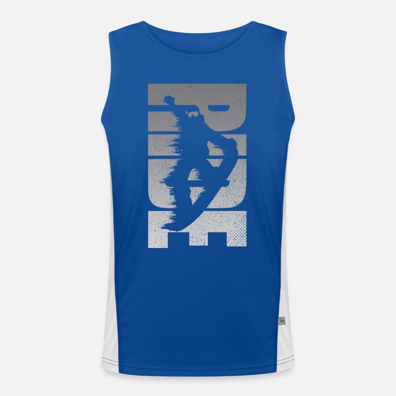 Snowboarding Retro Snowboarder Ride Distressed Funktionelles Kontrast-Tank Top für Männer 