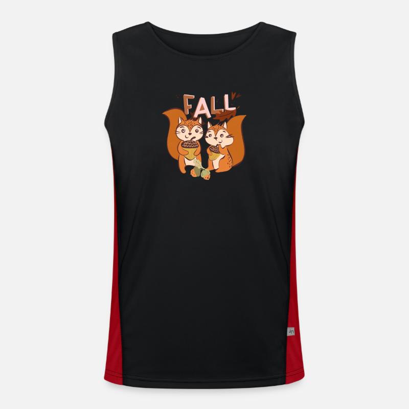 Herbst Eichhörnchen Funktionelles Kontrast-Tank Top für Männer 