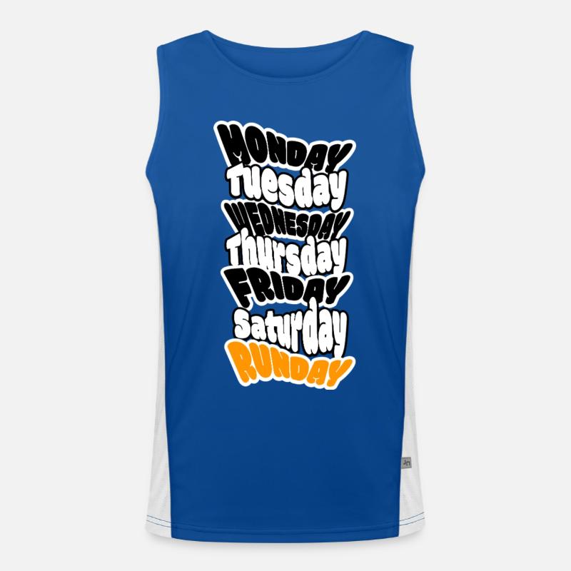 SUNDAY IS RUNDAY. Longrun oder ausschlafen? Funktionelles Kontrast-Tank Top für Männer 