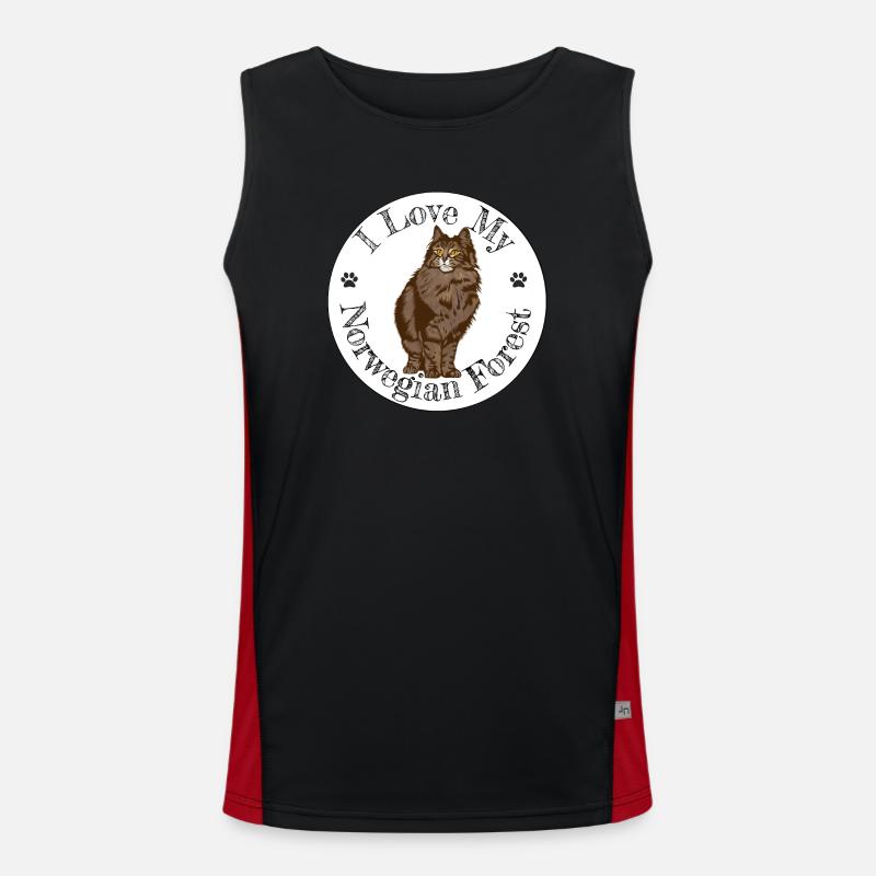 J’aime ma forêt norvégienne brune Débardeur respirant contrasté Homme 